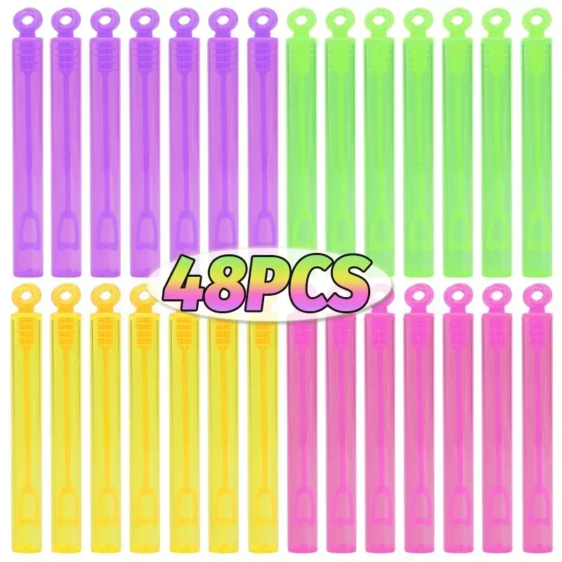 48/10pcs Colorful Empty Bubble Bottle & Liquid Wand