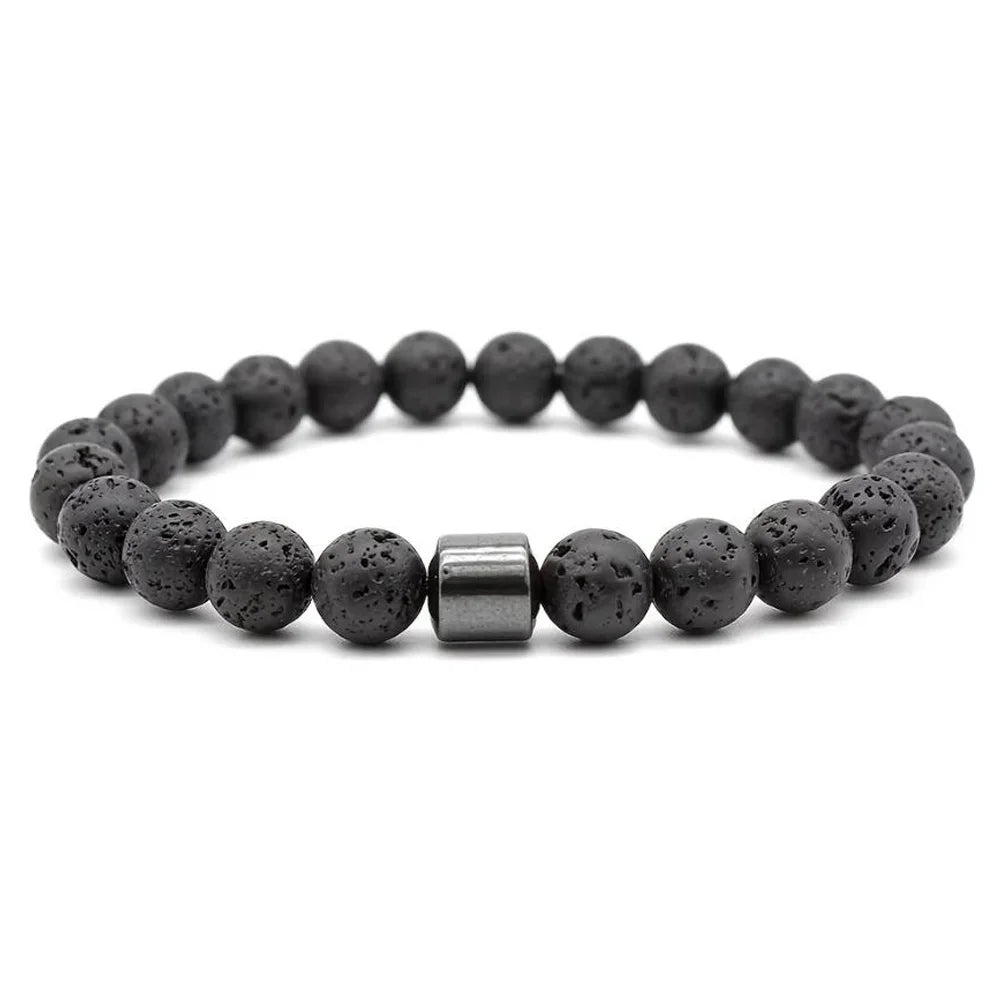 Magnetic Tiger Eye Lava Map Shimmer Malachite Stone Bracelet