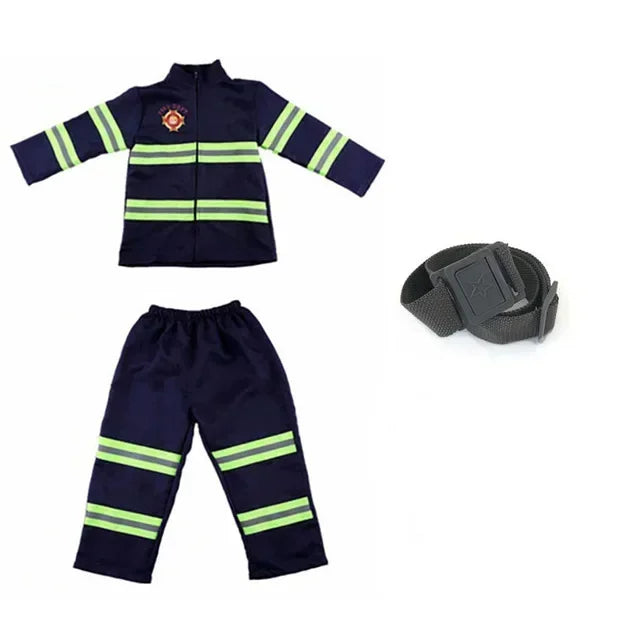 Kids Firefighter Cosplay Costume & Toy Accessories Set