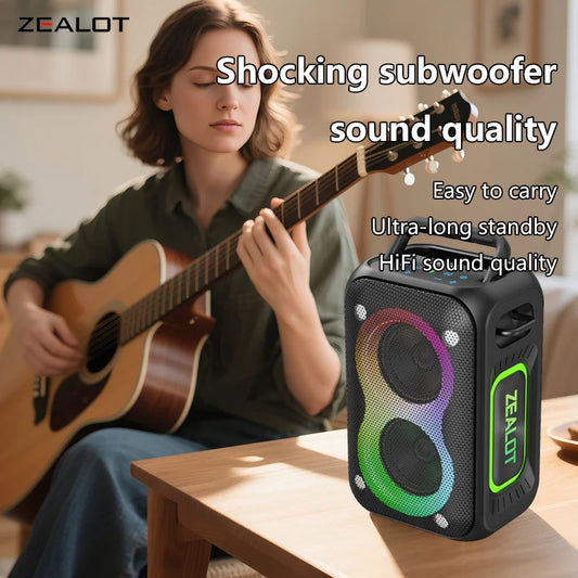 ZEALOT PT02 60W Portable Wireless Party Speaker with Dynamic RGB Lights
