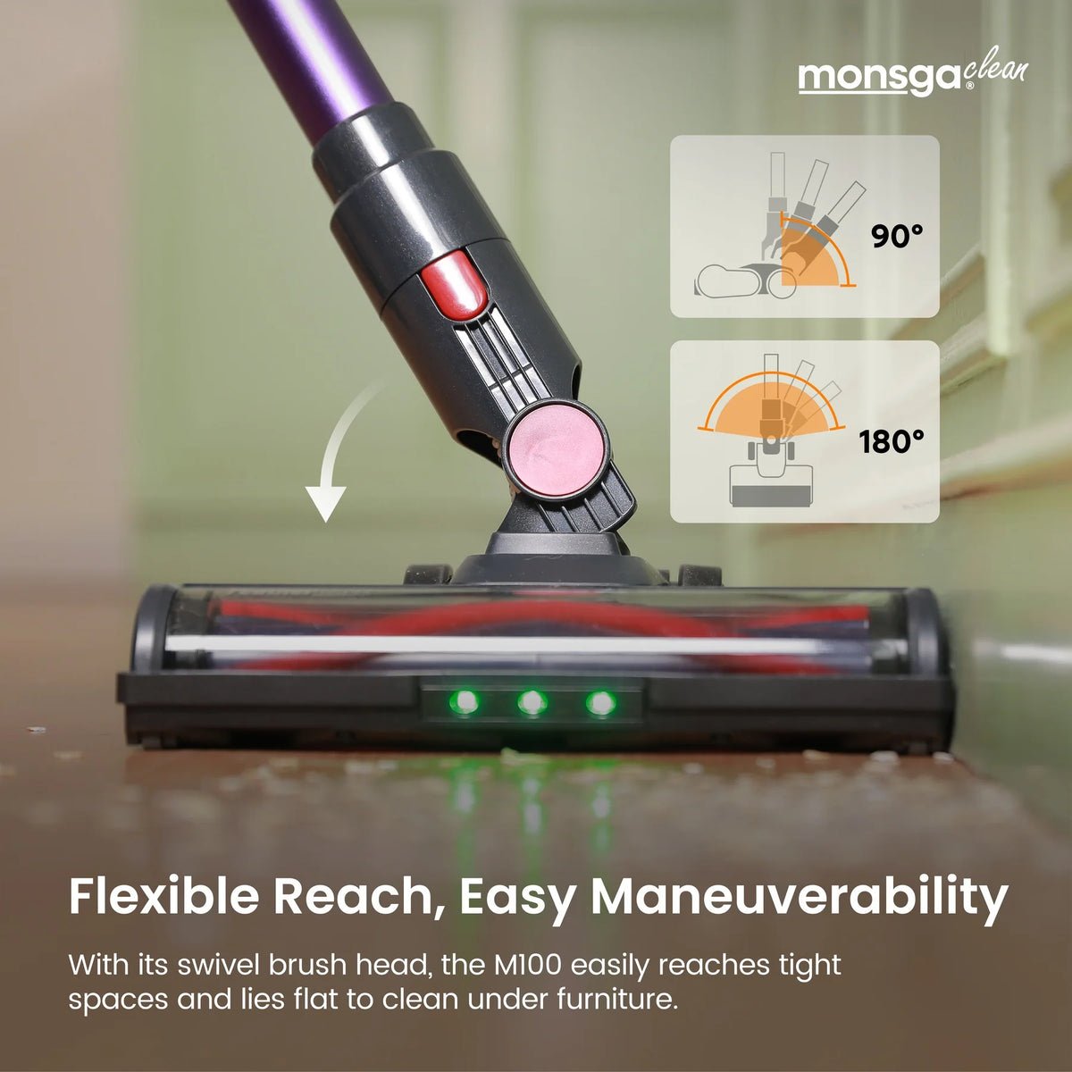 MONSGA 450W Cordless Handheld Stick Vacuum Cleaner