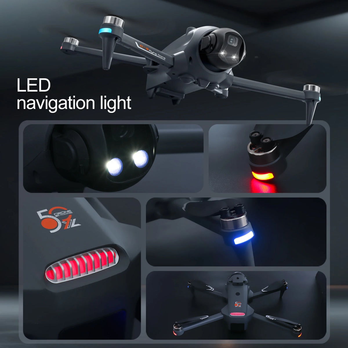 ZNLYRION Foldable GPS RC Drone with Screen Remote & 720P HD Camera