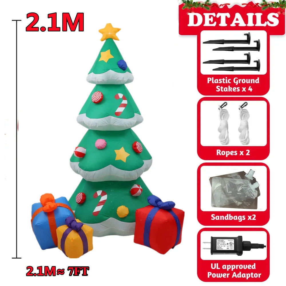Inflatable Christmas Decorations with Built-in LED Lights