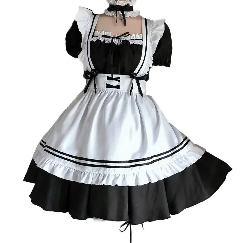 Women's Black Cute Lolita Maid Costume - Anime Cosplay Dress Set