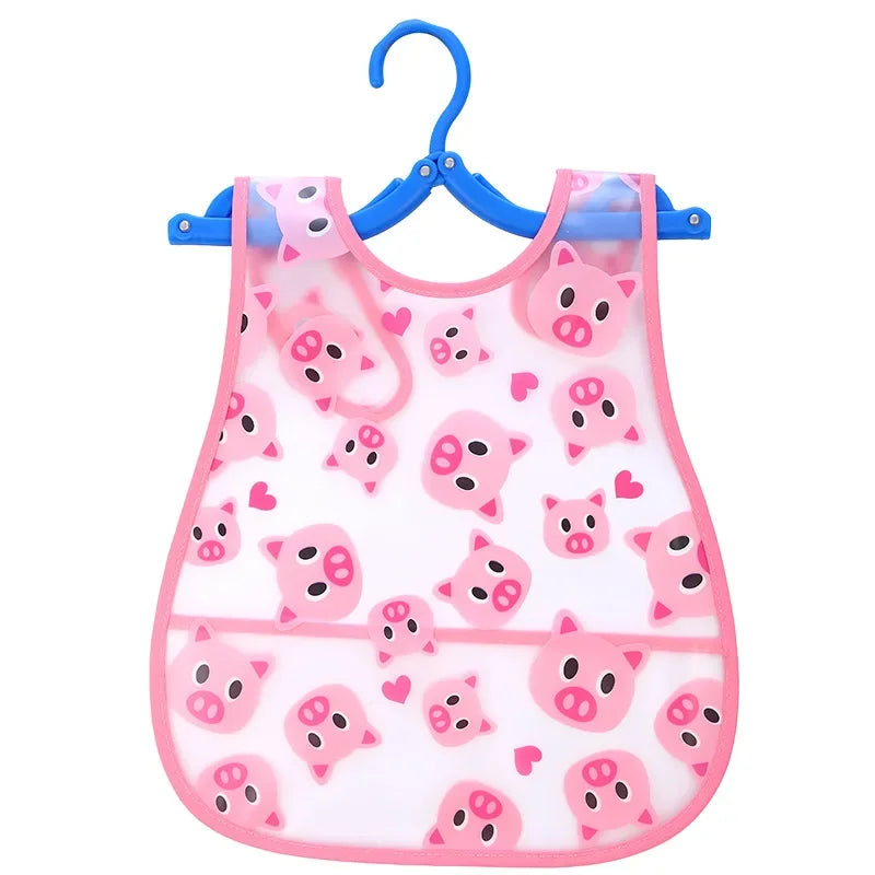Cartoon Pattern Waterproof Feeding Bibs