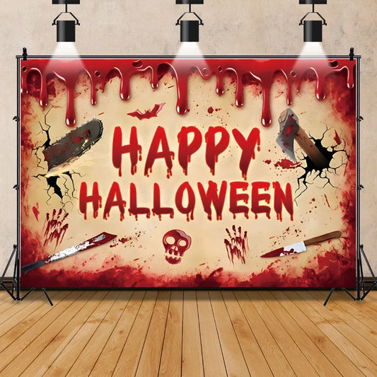Scary Bloody Halloween Backdrop for Horror Photo Studio Props