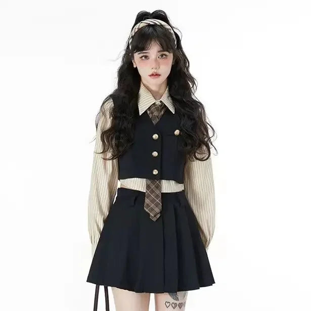 Women's Preppy Japanese JK Sailor Style School Uniform Set