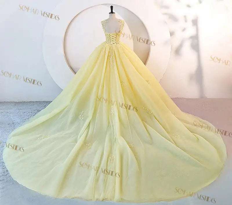 Long Train Quinceanera Dress