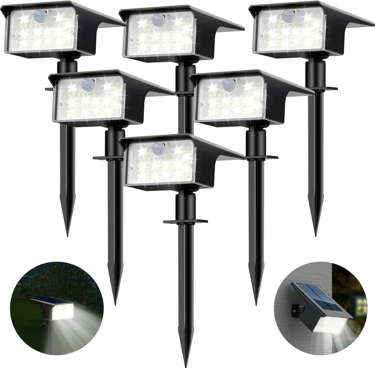 62 LED Outdoor Solar Spot Lights - Motion Sensor Landscape Waterproof Spotlights