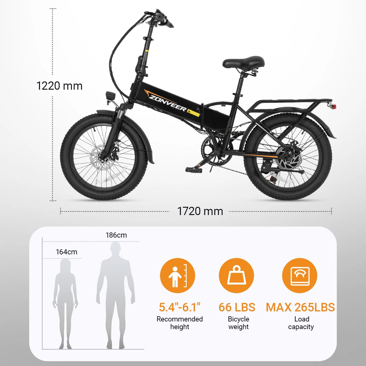 A20 1200W 48V10.4AH Lithium Battery Electric Bike