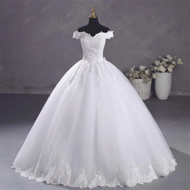 Ashley Gloria Elegant Boat Neck Ball Gown