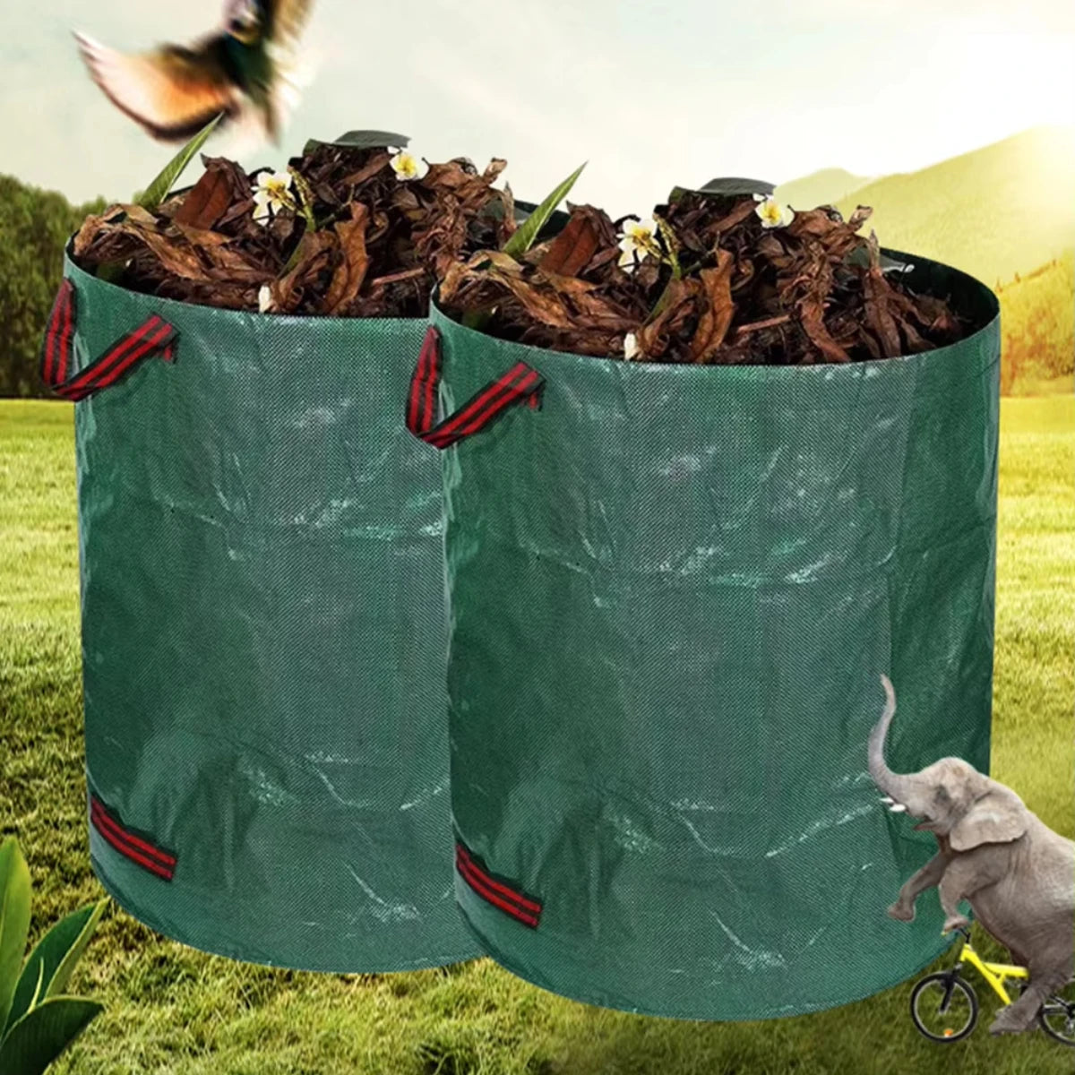 Reusable Heavy-Duty Garden Waste Bag – Waterproof Foldable Yard Leaf & Trash Container
