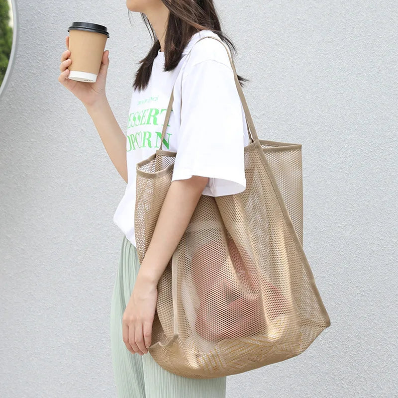 Fashion Mesh Designer Beach Travel Totes