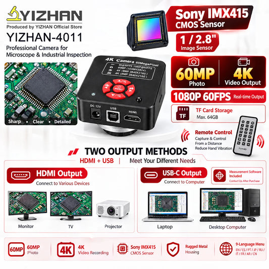YIZHAN 48MP 4K Electronics Soldering Microscope with 1-150X Lens & HDMI/USB Camera
