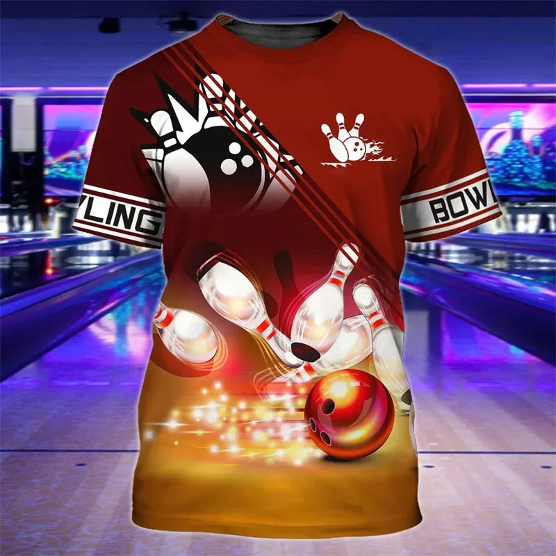 Men's 3D Bowling Pins Graphic Performance T-Shirt