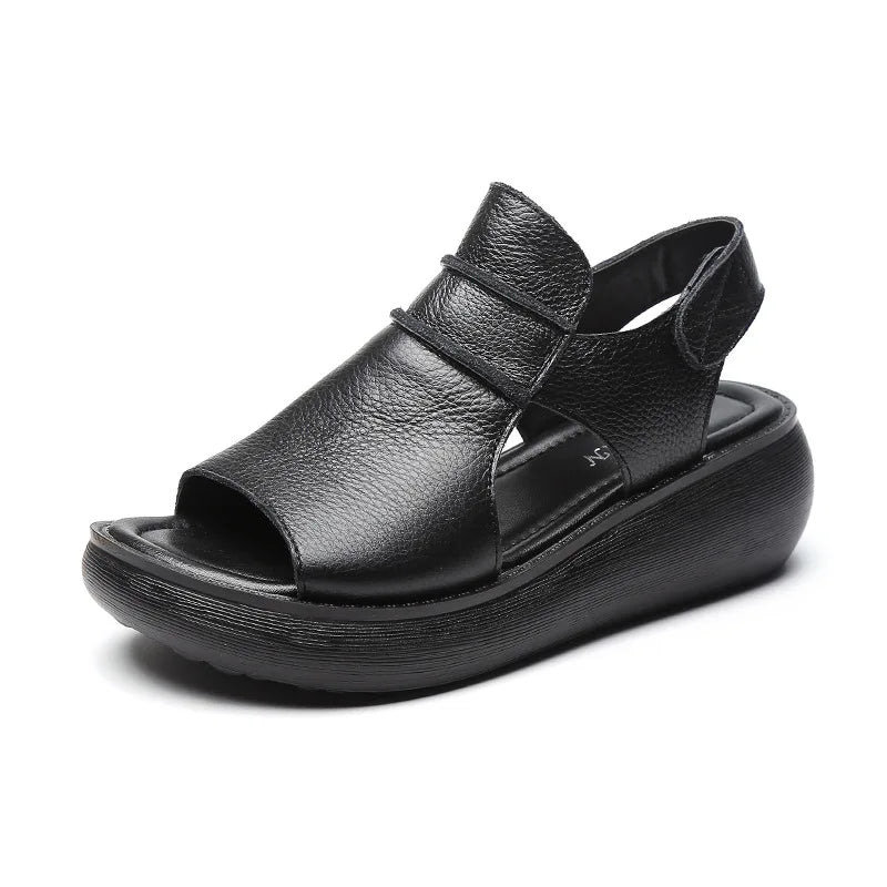 Women’s Genuine Cow Leather Platform Gladiator Sandals