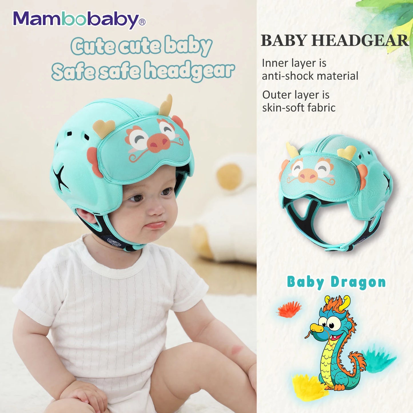 Mambobaby Safe Anti-Shock Baby Helmet Head Protector