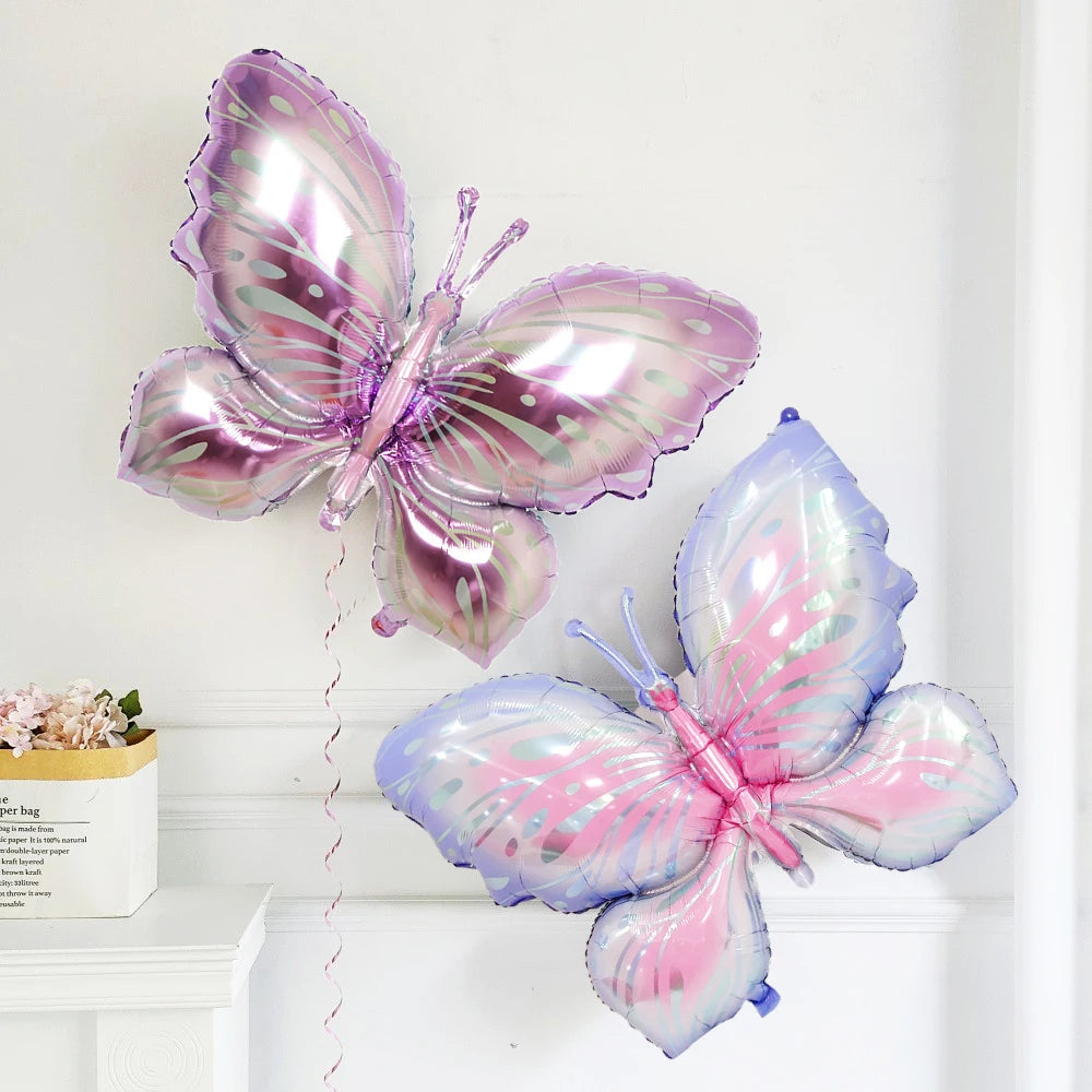 Large Butterfly Aluminum Foil Balloon - Party Decor & Photo Prop
