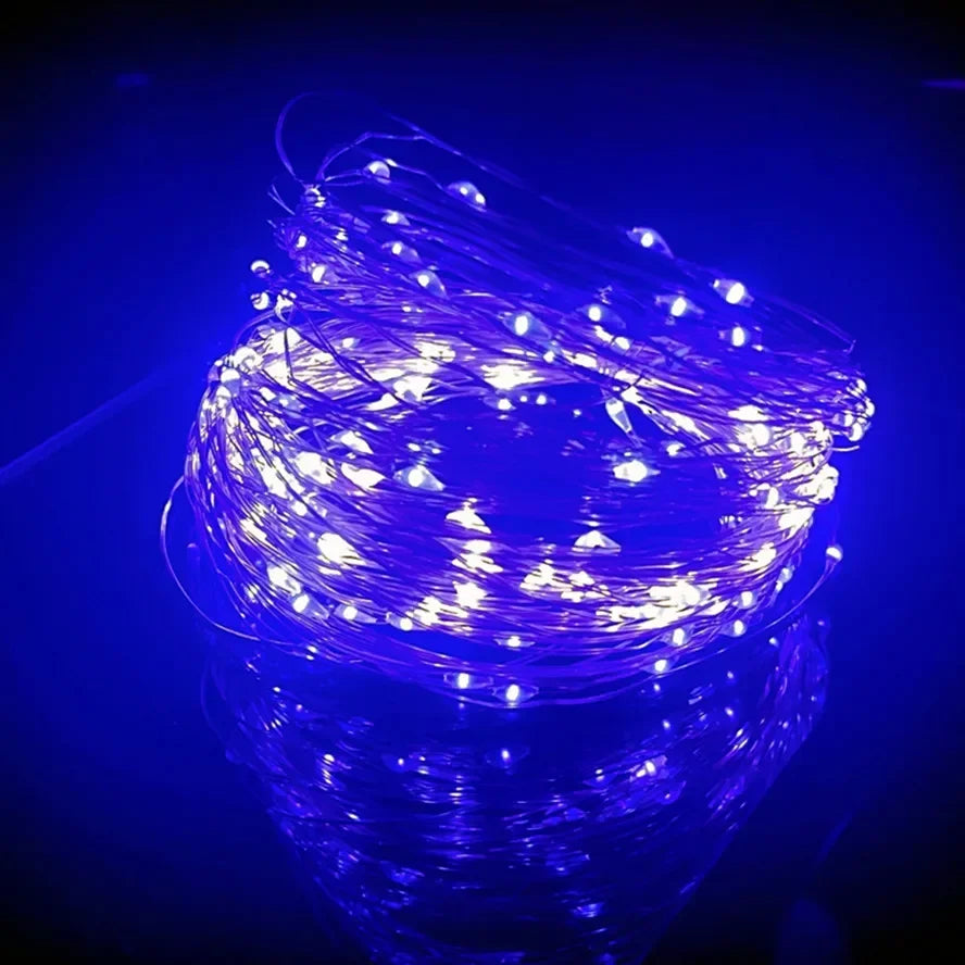 USB LED Copper Wire Fairy String Lights – 8-Mode Holiday & Party Garland