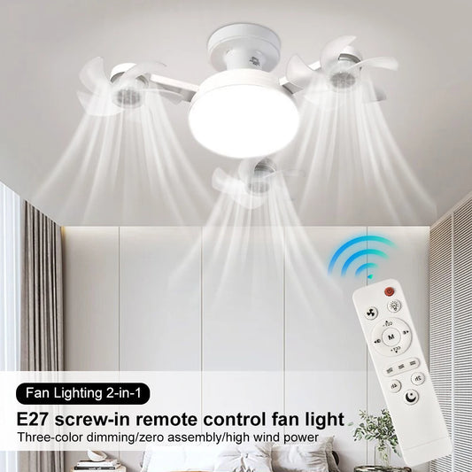 60W Drone-Design E27 LED Ceiling Fan Light with Remote