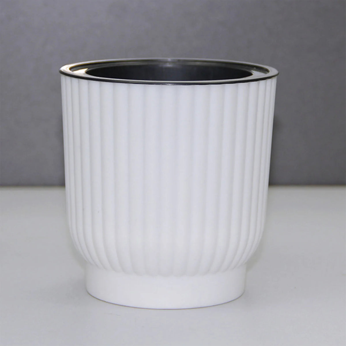 Modern White Round Self-Watering Desktop Plant Pot