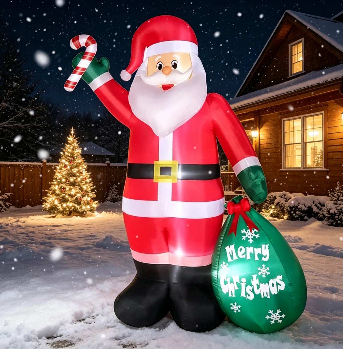 Outdoor Inflatable Cartoon Santa Claus Holiday Decoration
