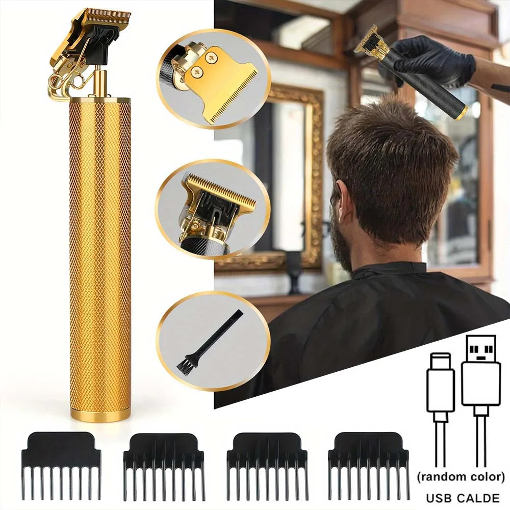 Professional Cordless Hair Clipper & Trimmer Set – USB Rechargeable Grooming Kit with LCD Display