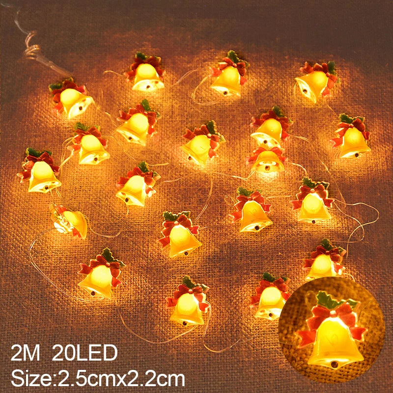 2M 20LED Santa Claus Snowflake LED Light String