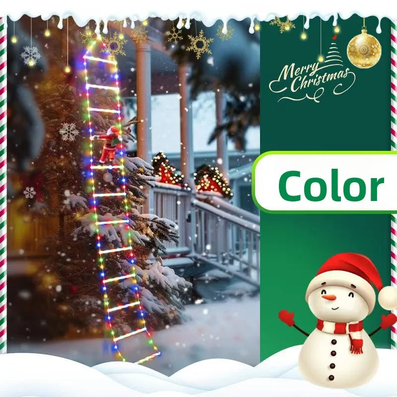 LED Santa Claus Climbing Ladder String Lights