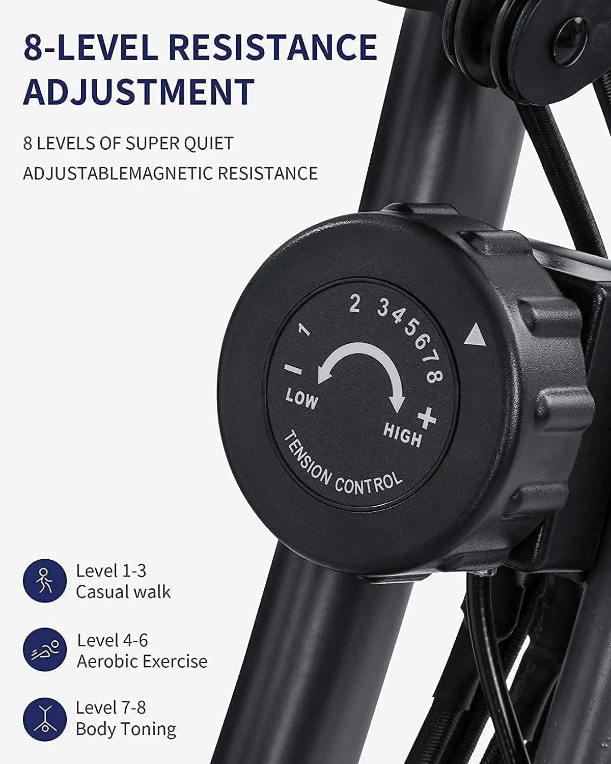 Folding Upright Stationary Bike with Pulse Sensor LCD Monitor