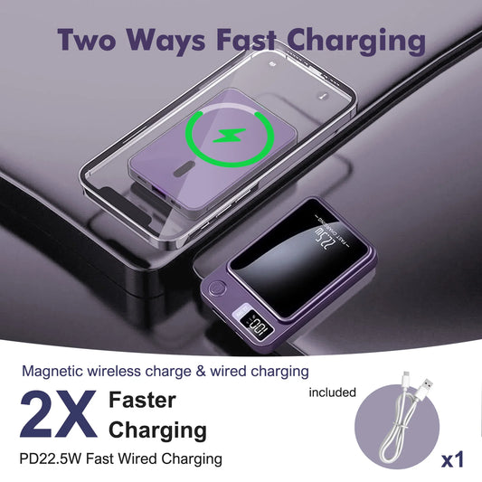 Wireless Power Bank 2-in-1 Magnetic 10000mAh Portable Charger