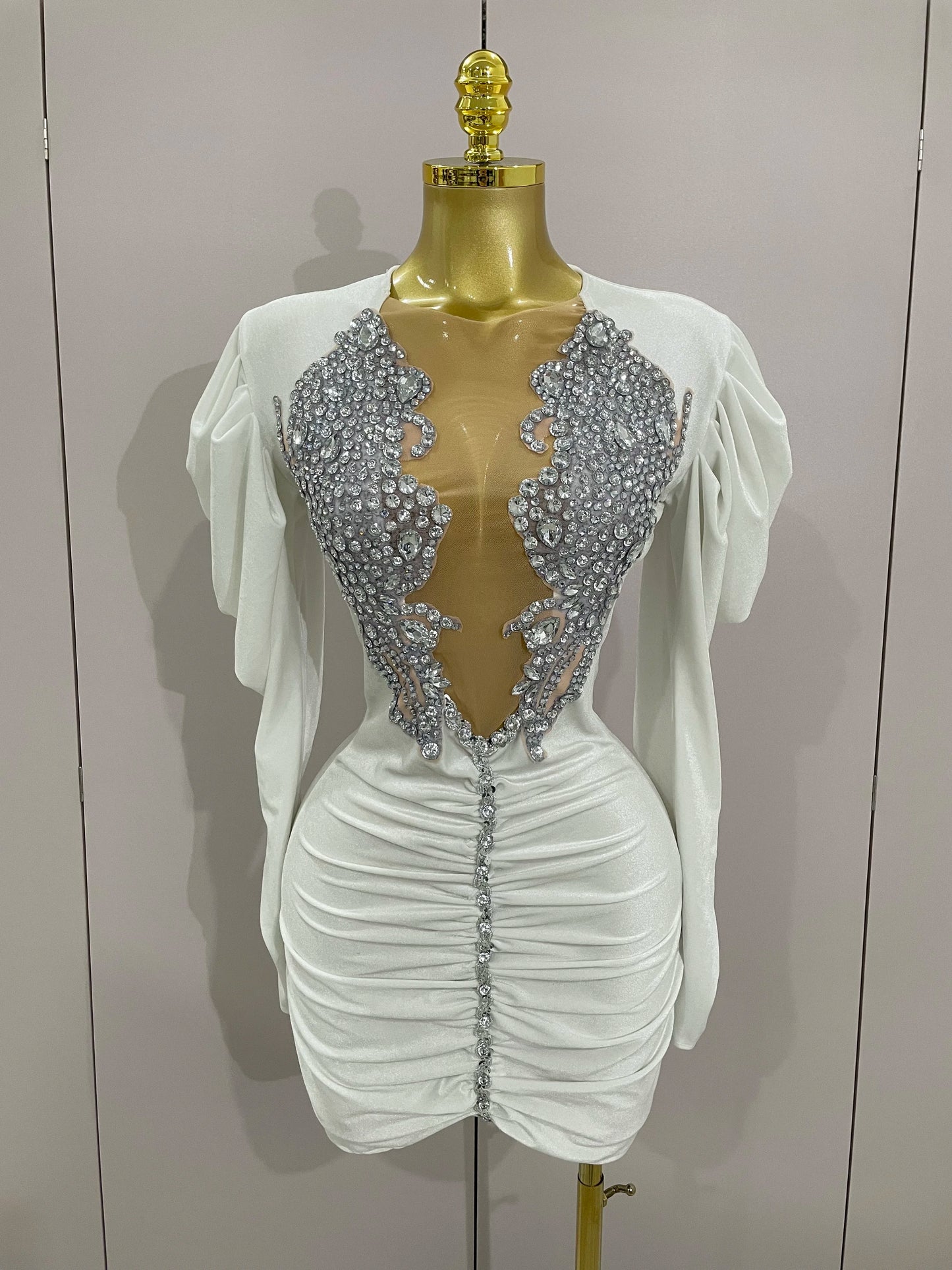 Sparkly Mesh Black Velvet Short Dress