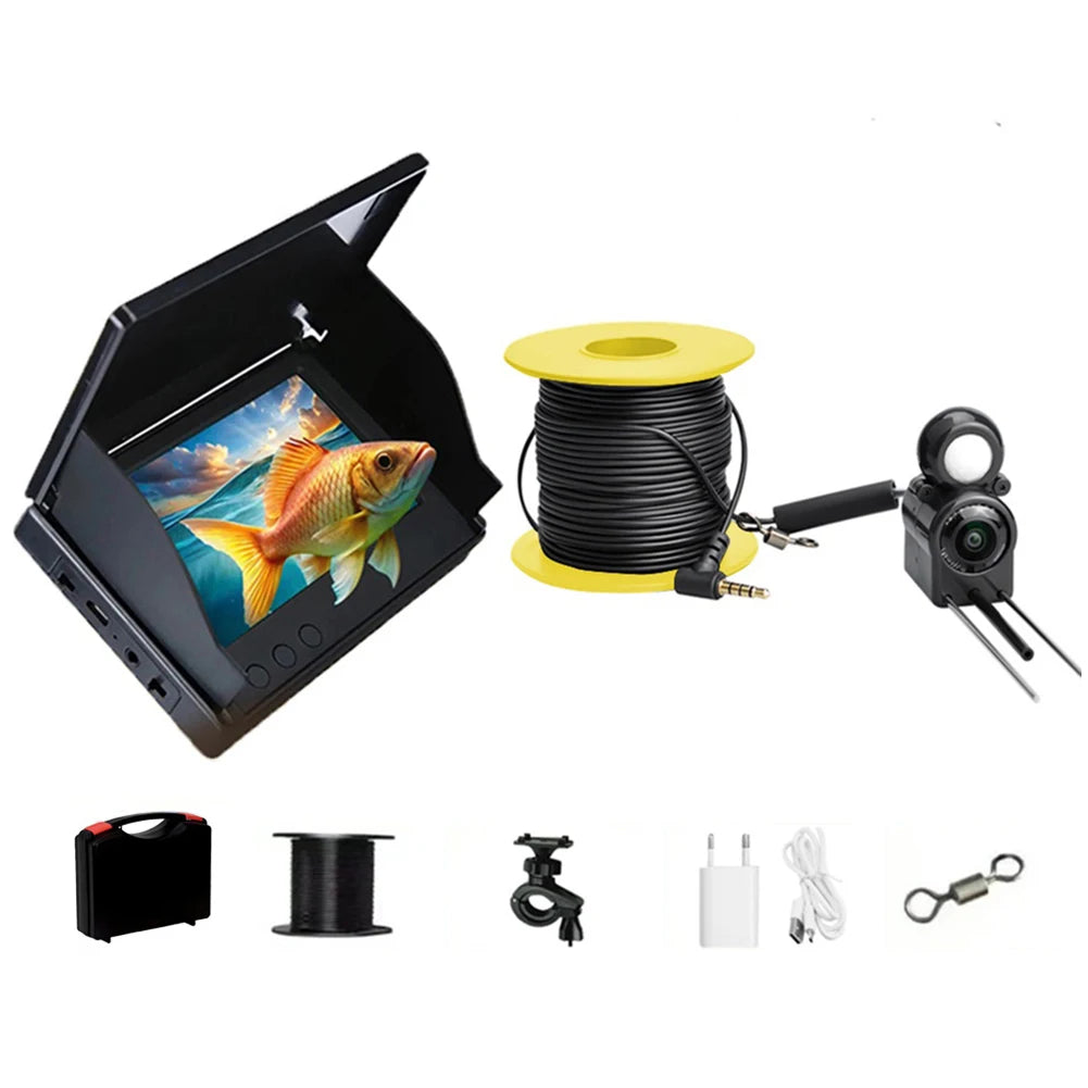 220° Fish Finder Night Vision Waterproof Underwater Fishing Camera 4.3 Inch IPS Monitor