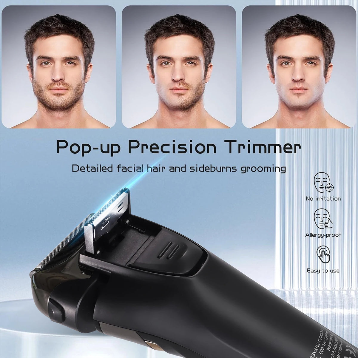 Hatteker Cordless Electric Shaver – Wet/Dry USB Rechargeable Razor with LCD Display