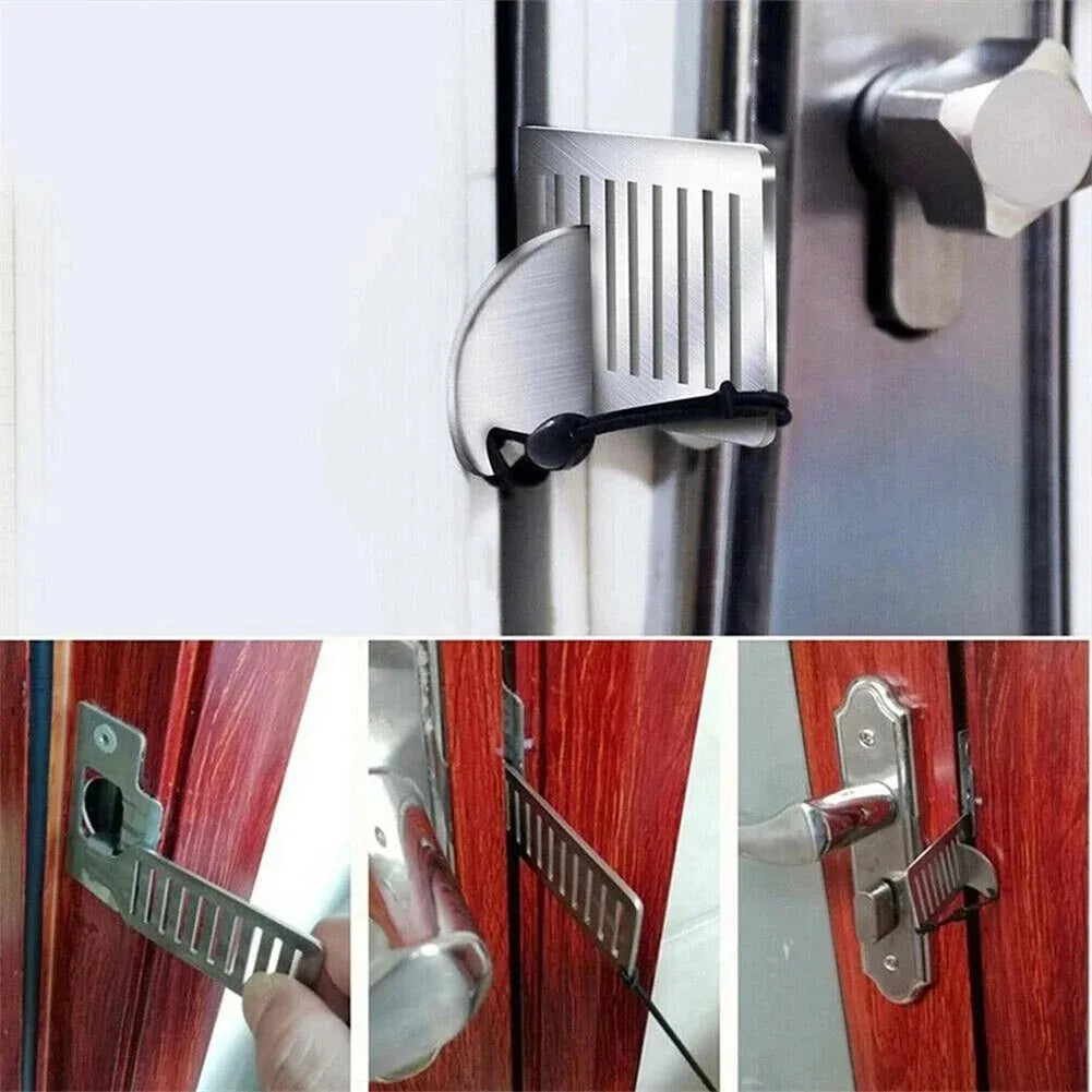 Safety Anti-theft Door Blocker Portable 8cm Stainless Steel Safe Security Tool