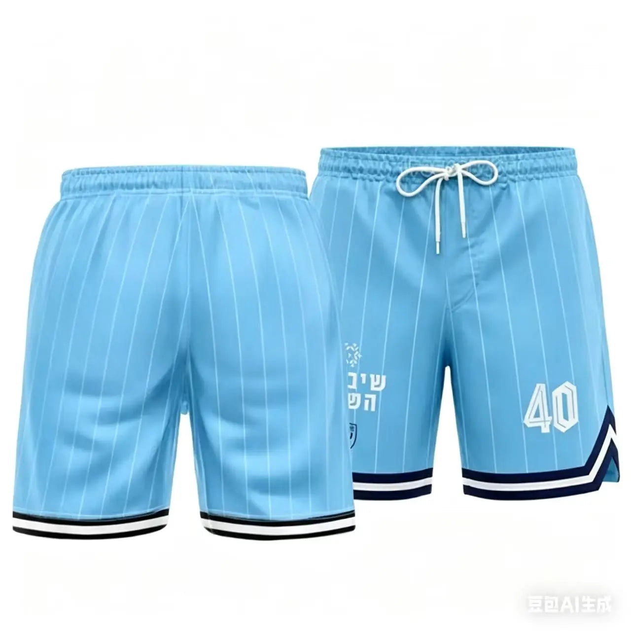 Men's Athletic Striped 3D Print Soccer Shorts