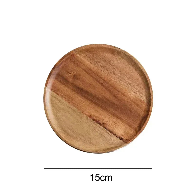 Wooden Round Serving Platter Tray