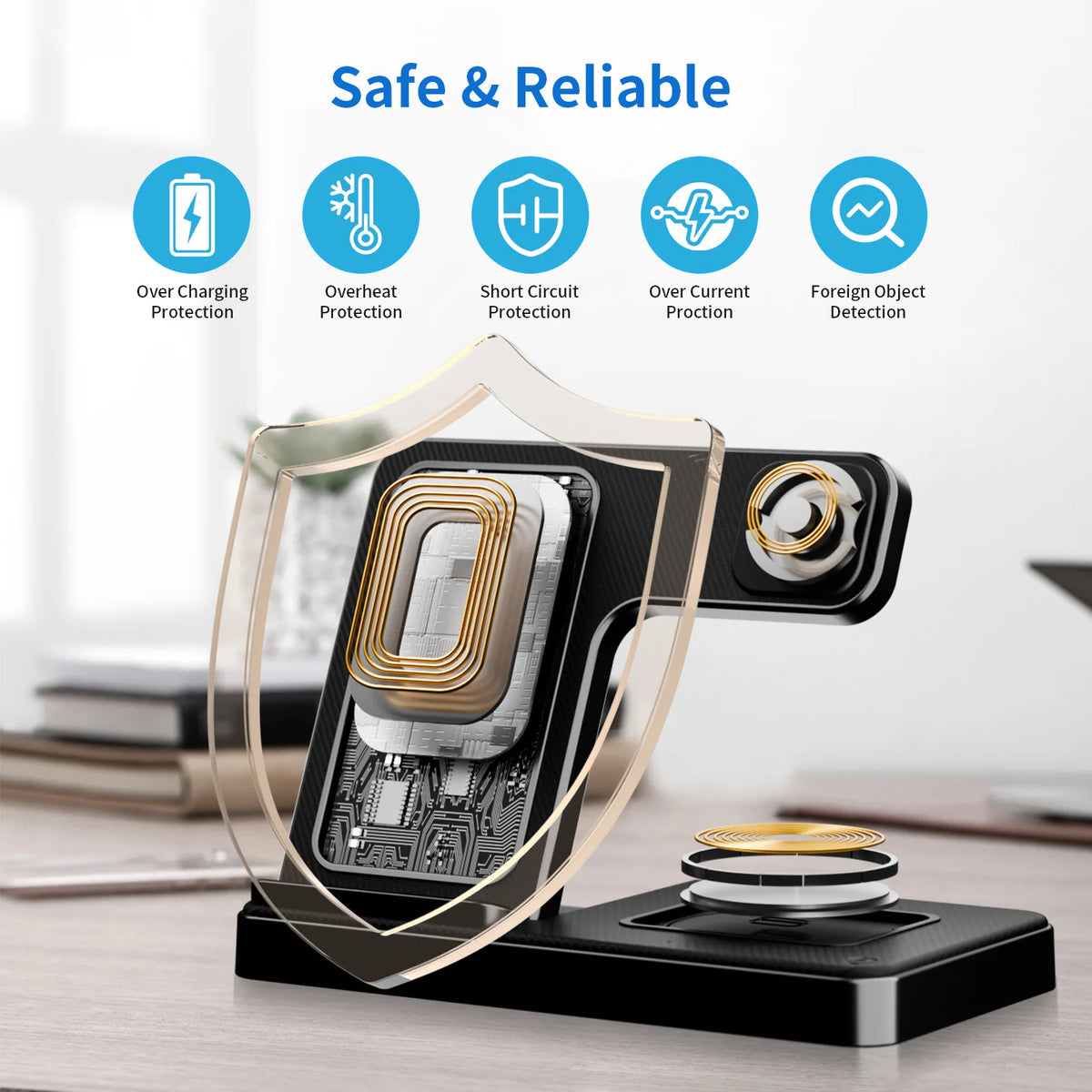3 In 1 Wireless Charging Station Magnetic Fast Charging For iPhone