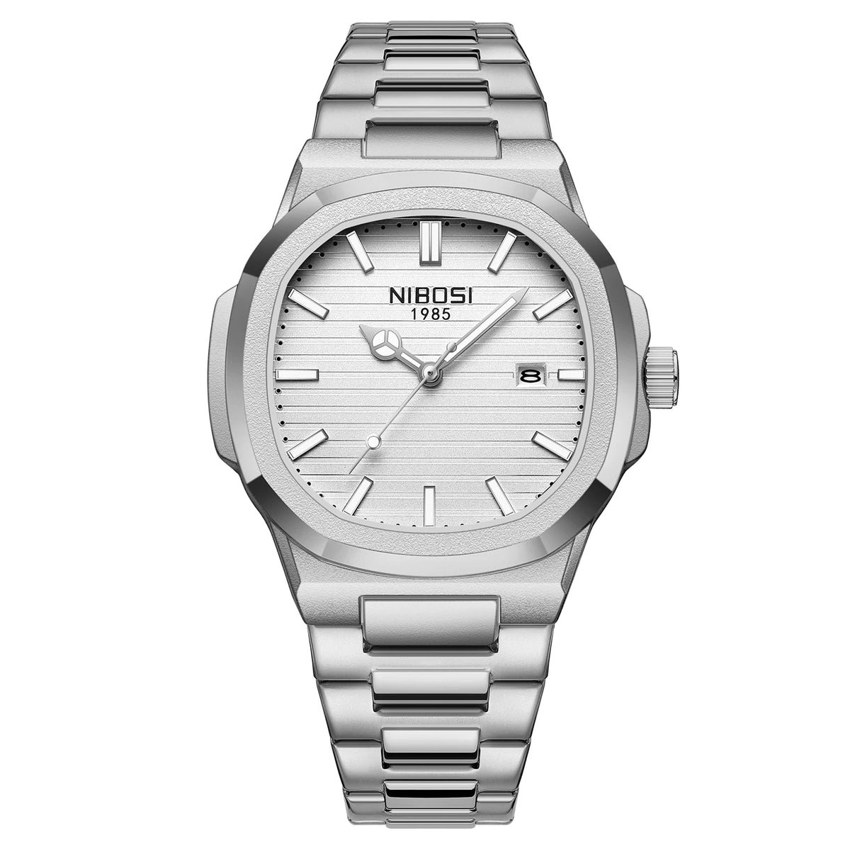 NIBOSI Men's Stainless Steel Analog Quartz Military Watch