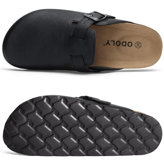 Unisex Vintage Vegan Leather Cork Clogs