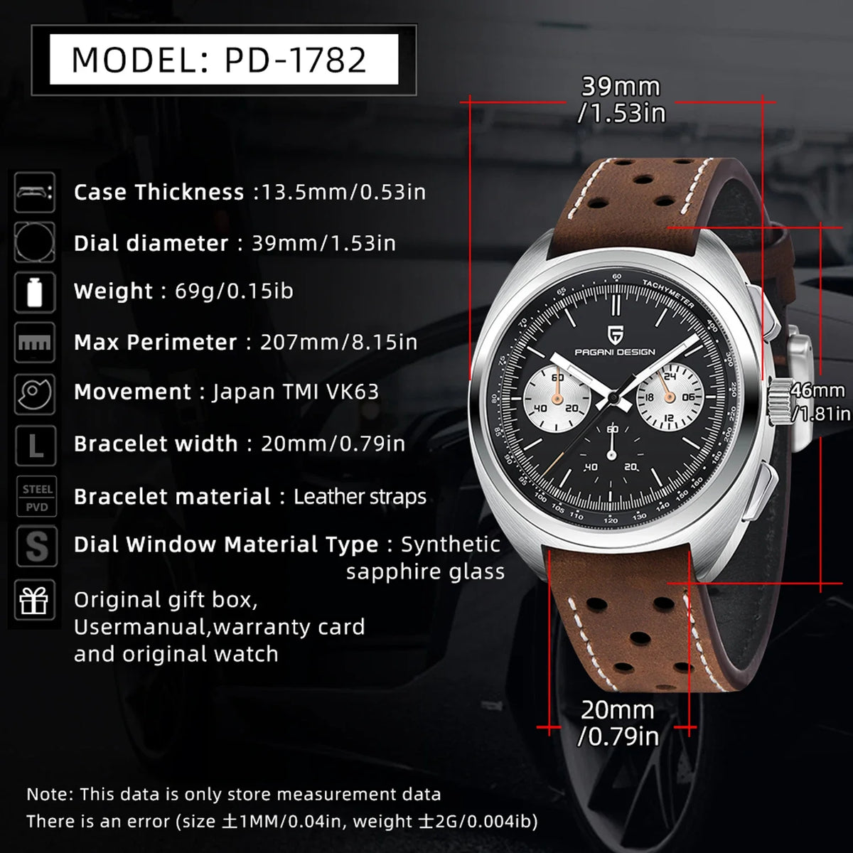 Pagani Design Men's Luxury Quartz Chronograph Watch – Retro Dial Clock