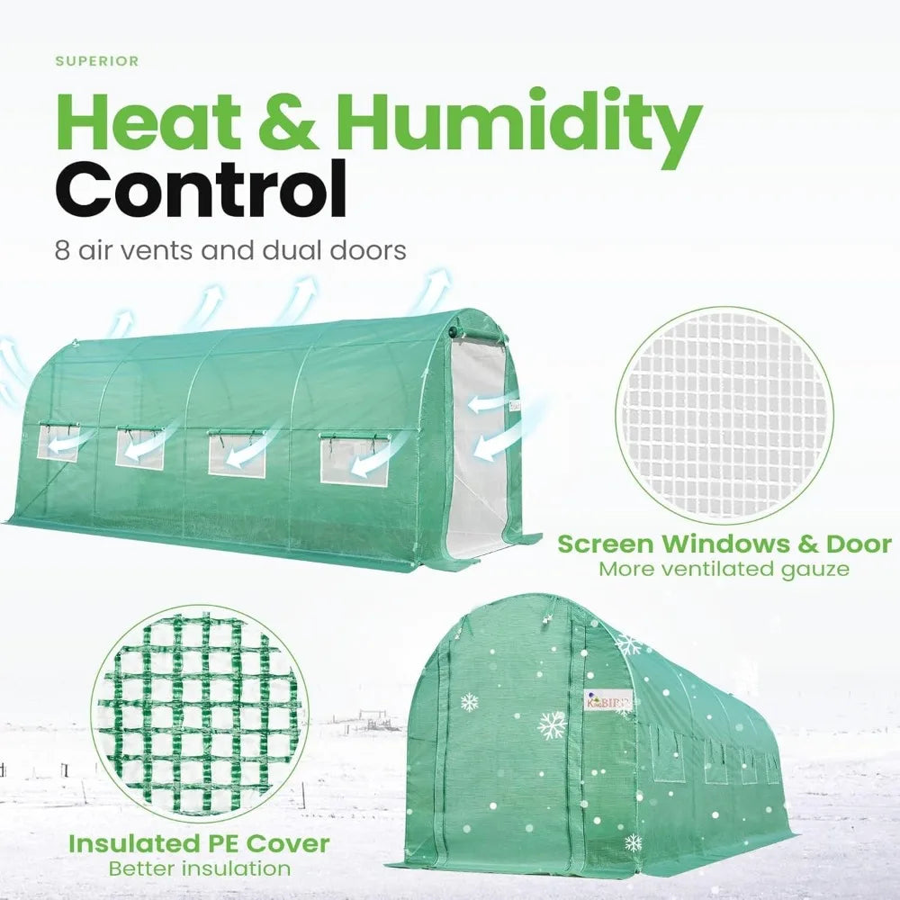 Large Walk-in Heavy Duty Galvanized Steel Frame Greenhouse