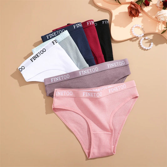 FINETOO 4Pcs Cotton Breathable Panties