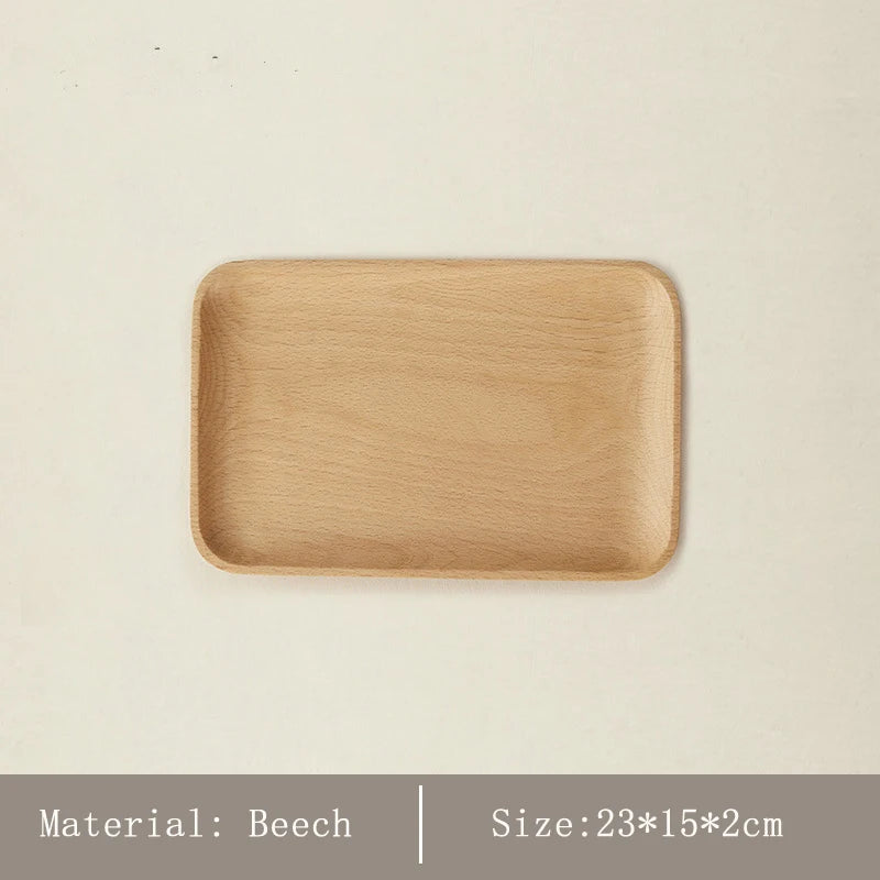 HeMu Walnut Beech Whole Wooden Japanese Dining Tray