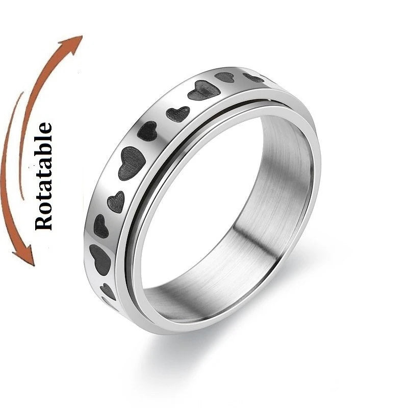 Stainless Steel Fidget Spinner Ring – Anti-Anxiety Stress Relief Band for Men & Women