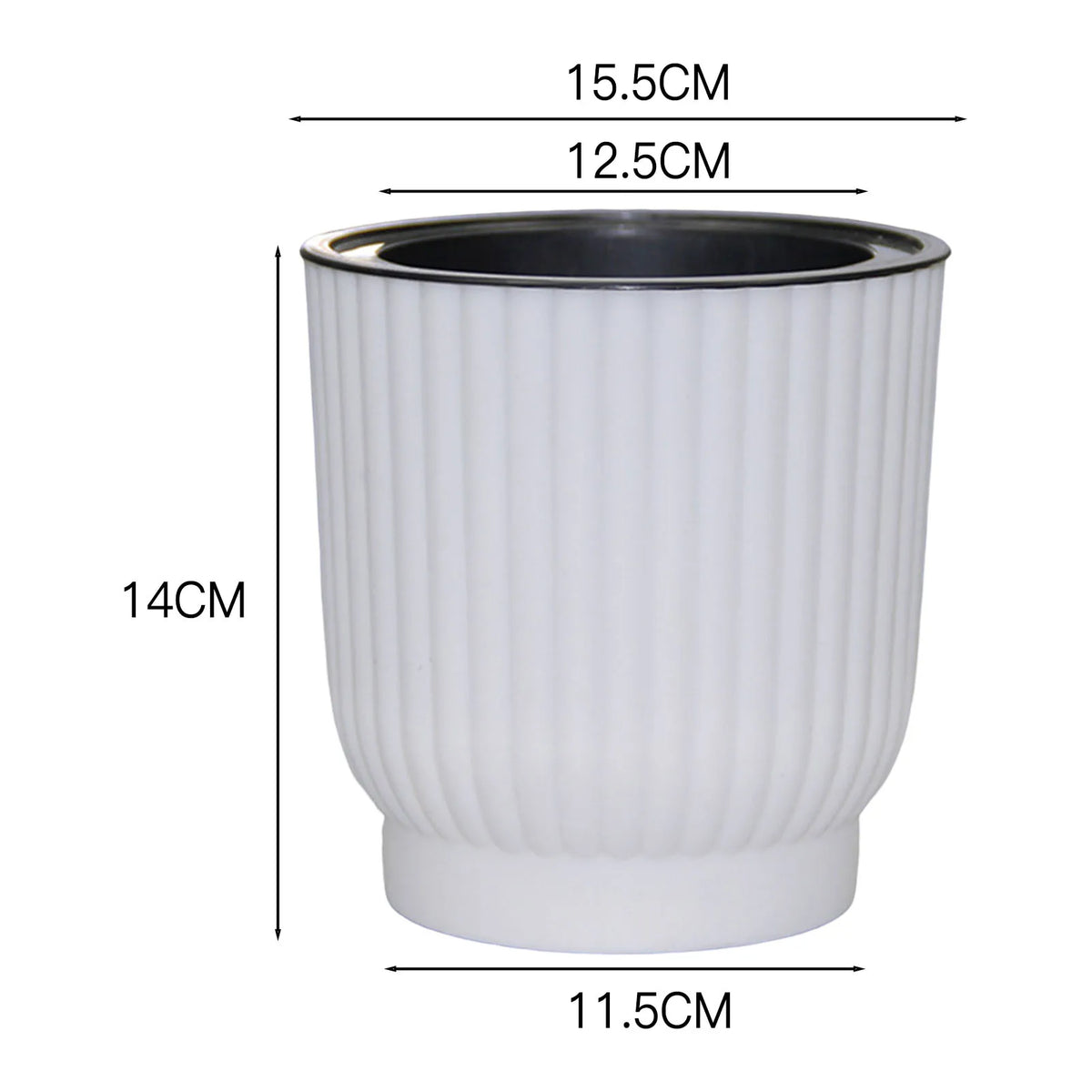 Modern White Round Self-Watering Desktop Plant Pot