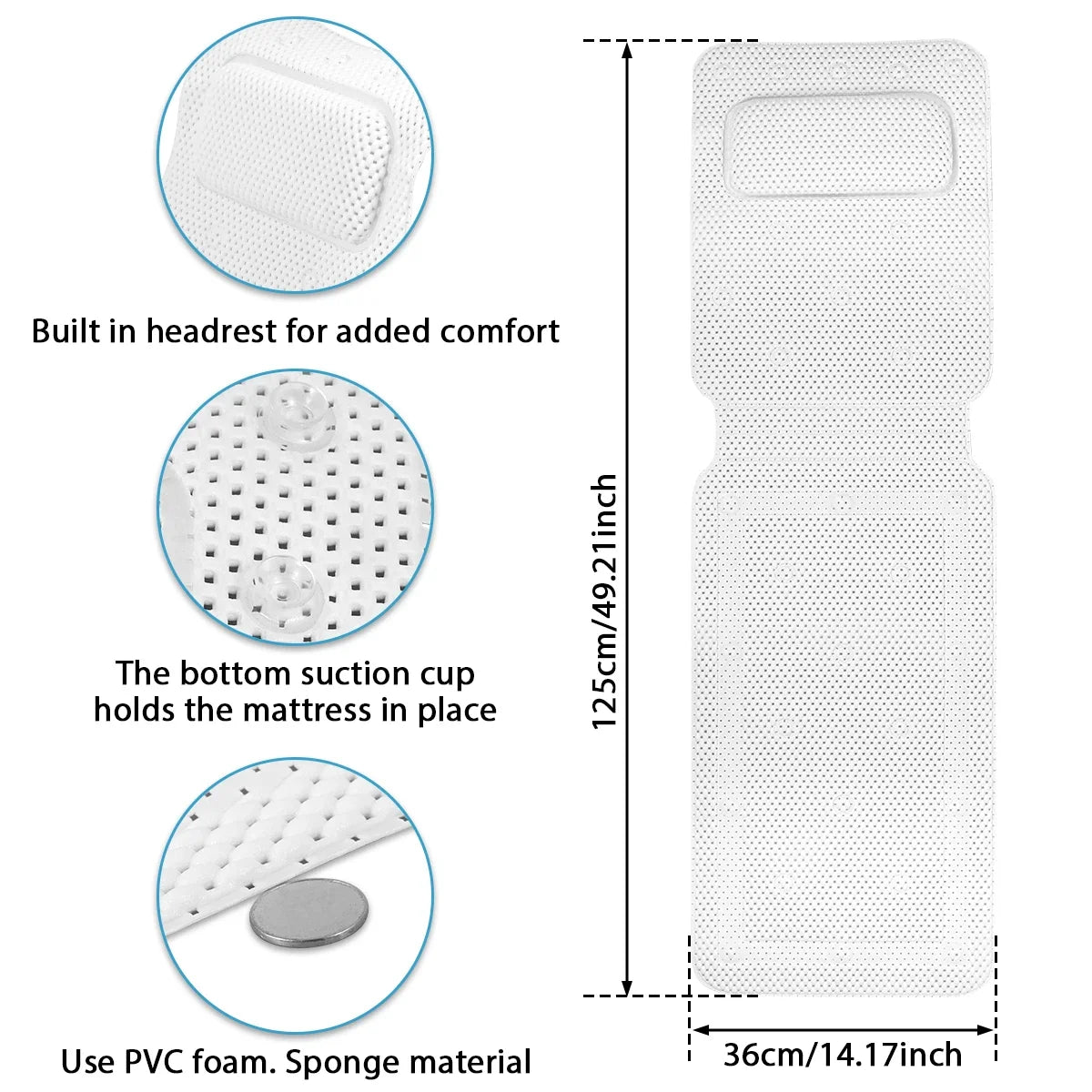Full Body Non-slip Suction Cup Neck Rest Massage Pillow
