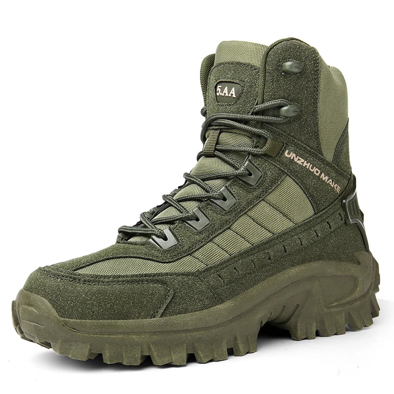 Men’s Retro Faux Suede Outdoor Ankle Boots – British Style Lace-Up Casual Work Boots
