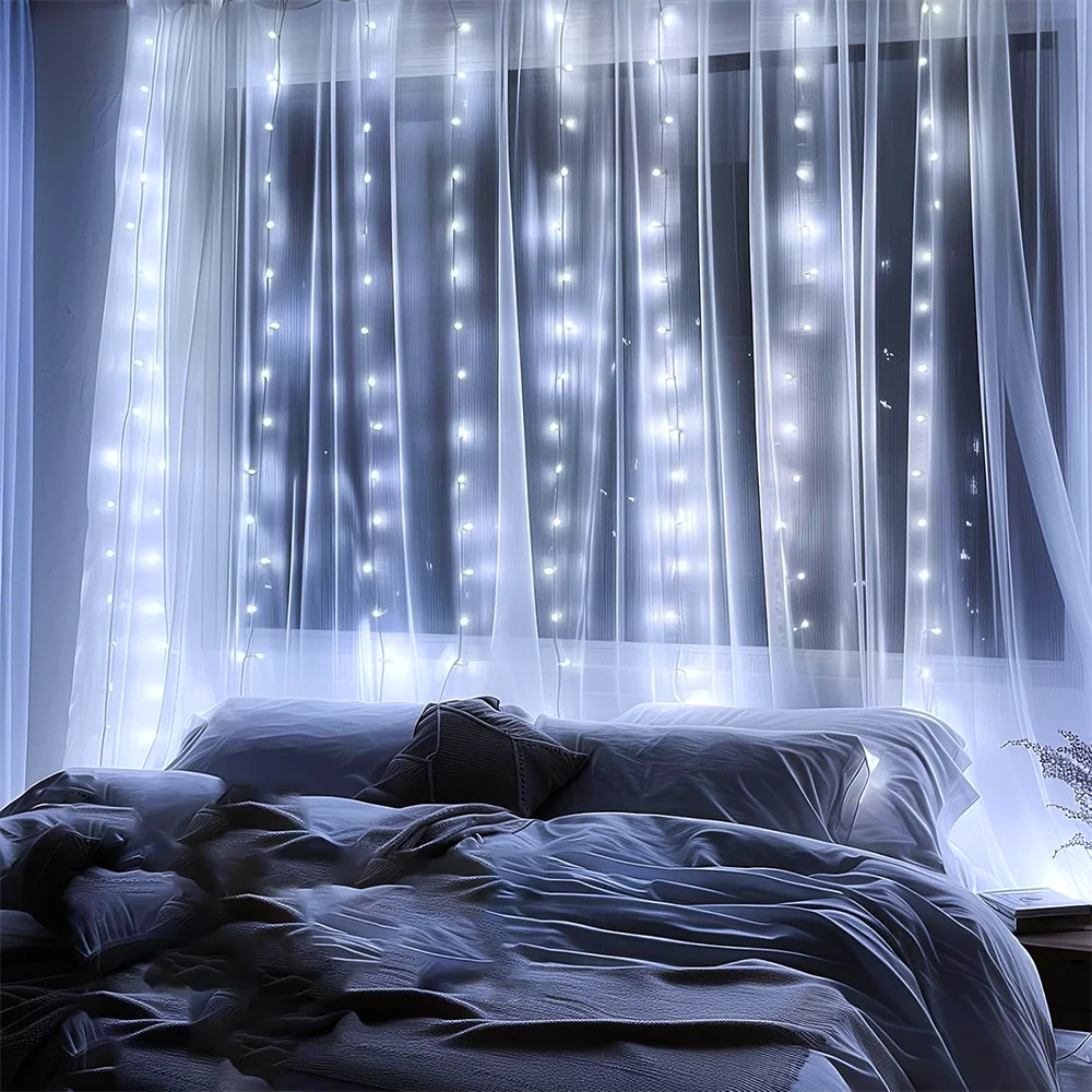 LED Curtain Light String Holiday Curtain Garland Lights