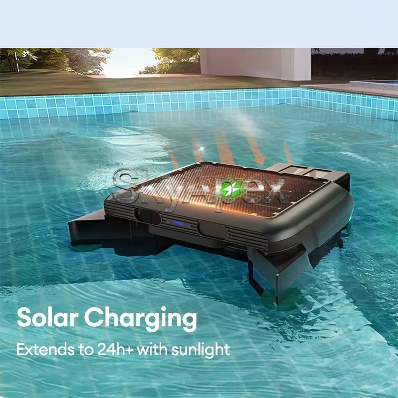 Solar-Powered Automatic Robotic Pool Surface Skimmer